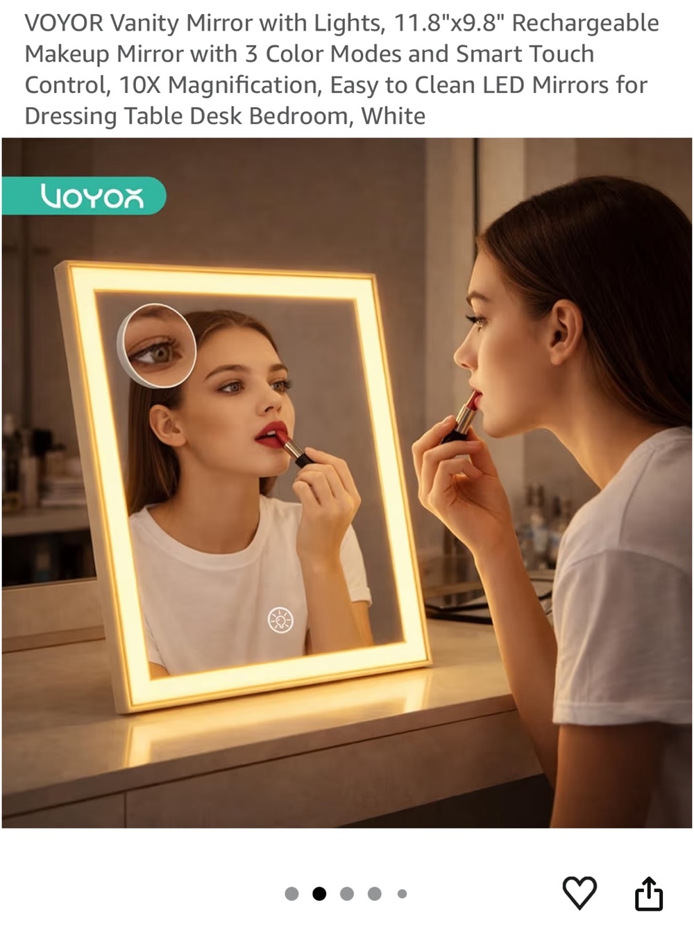 VOYOR LED Vanity Mirror with Warm Light
